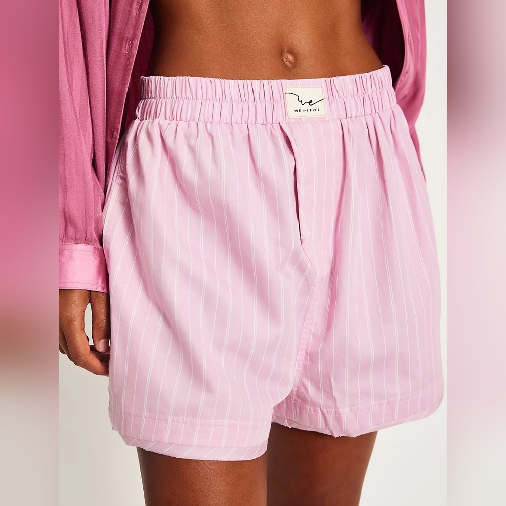 We The Free Day to Day Striped Boxers In Pink Combo Stripe